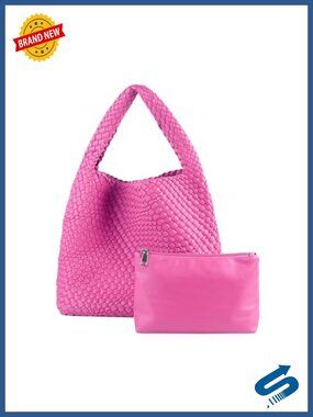 Woven Faux Leather Tote Bag